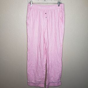 Victoria's Secret Small Flannel Pajama Pants Classic Iconic Pink Stripe
